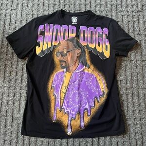 Snoop Dogg Death Row Records Black and Purple Graphic T-Shirt